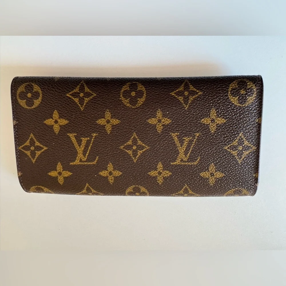 Louis Vuitton Monogram Canvas Emilie Brown Wallet - EUC with COA